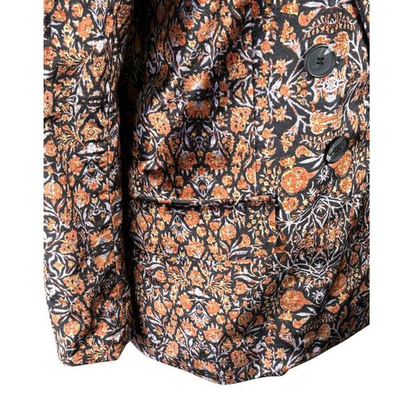 Free People Ashby Velvet Printed Blazer Jacket Women's Small Floral Romantic - Picture 4 of 8